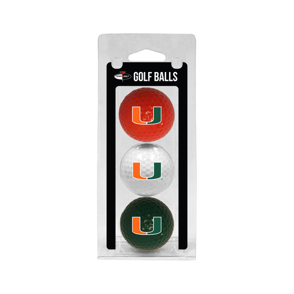 Miami Hurricanes 3 Golf Ball Pack