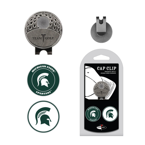 Michigan State Spartans Cap Clip With 2 Golf Ball Markers