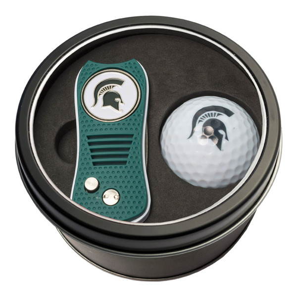 Michigan State Spartans Tin Gift Set with Switchfix Divot Tool and Golf Ball