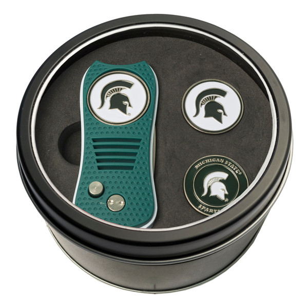Michigan State Spartans Tin Gift Set with Switchfix Divot Tool and 2 Ball Markers