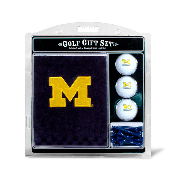 Michigan Wolverines Embroidered Golf Towel, 3 Golf Ball, and Golf Tee Set