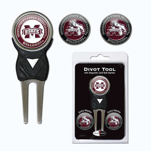 Mississippi State Bulldogs Divot Tool Pack With 3 Golf Ball Markers