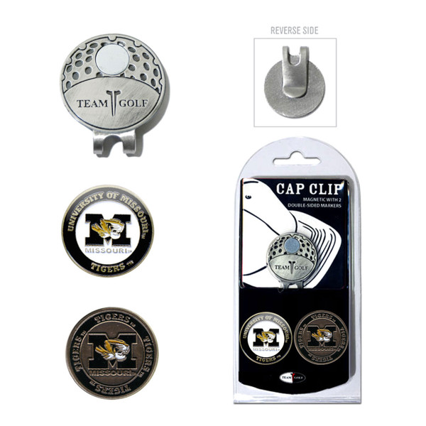 Missouri Tigers Cap Clip With 2 Golf Ball Markers