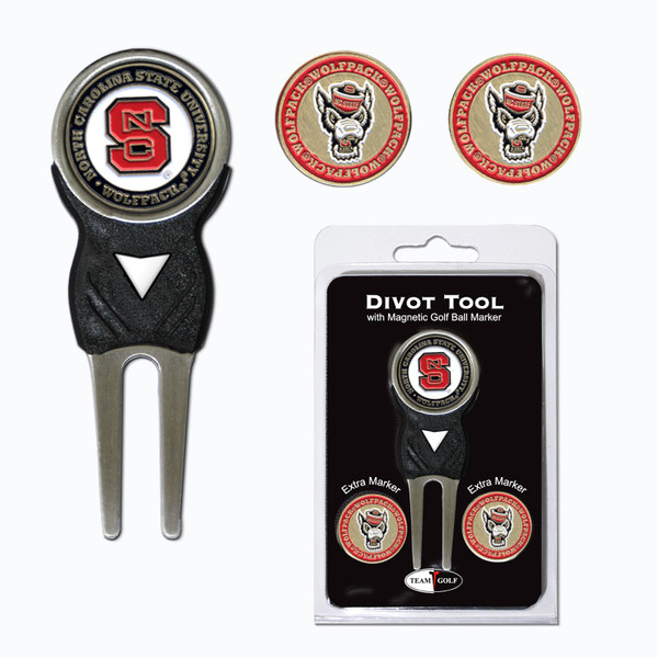 NC State Wolfpack Divot Tool Pack With 3 Golf Ball Markers