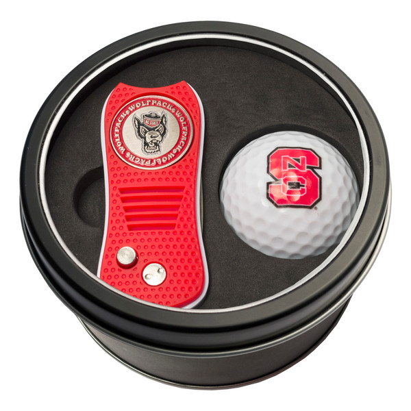 NC State Wolfpack Tin Gift Set with Switchfix Divot Tool and Golf Ball