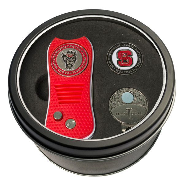 NC State Wolfpack Tin Gift Set with Switchfix Divot Tool, Cap Clip, and Ball Marker