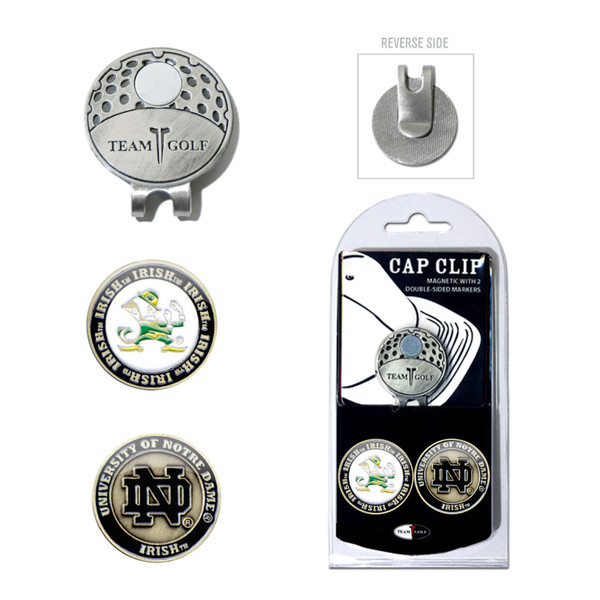 Notre Dame Fighting Irish Cap Clip With 2 Golf Ball Markers