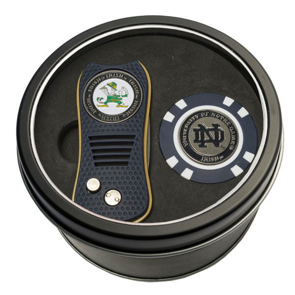 Notre Dame Fighting Irish Tin Gift Set with Switchfix Divot Tool and Golf Chip