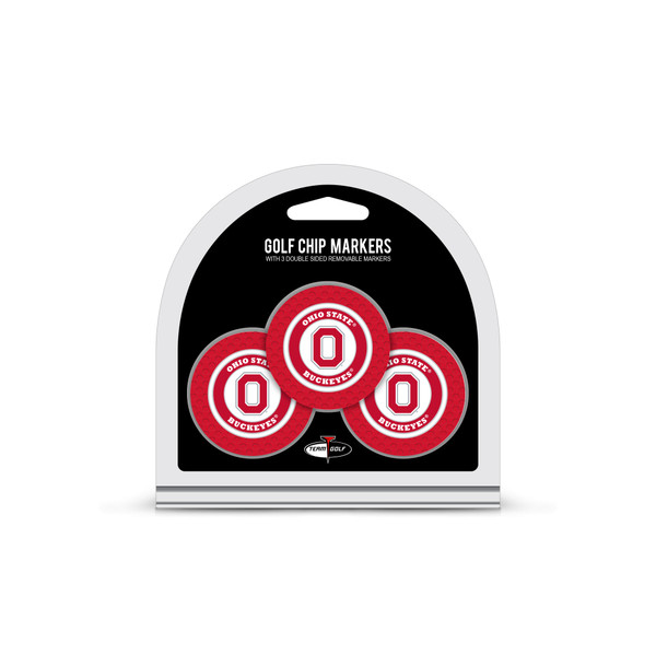 Ohio State Buckeyes 3 Pack Golf Chip Ball Markers