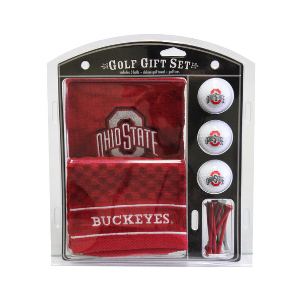 Ohio State Buckeyes Embroidered Golf Towel, 3 Golf Ball, and Golf Tee Set