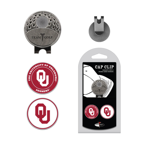 Oklahoma Sooners Cap Clip With 2 Golf Ball Markers