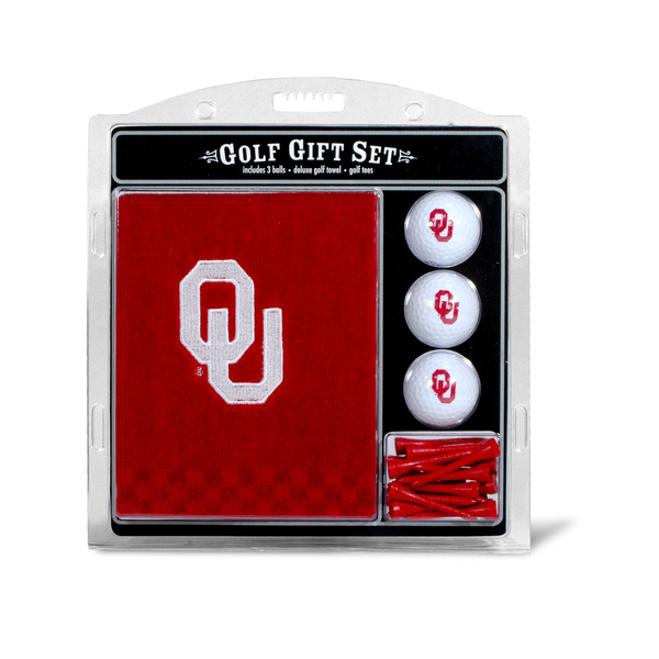 Oklahoma Sooners Embroidered Golf Towel, 3 Golf Ball, and Golf Tee Set