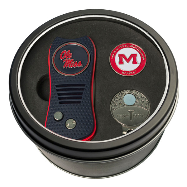 Ole Miss Rebels Tin Gift Set with Switchfix Divot Tool, Cap Clip, and Ball Marker