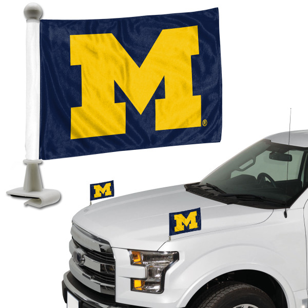 Michigan Wolverines Ambassador Flags "M" Primary Logo 4 in. x 6 in. Set of 2