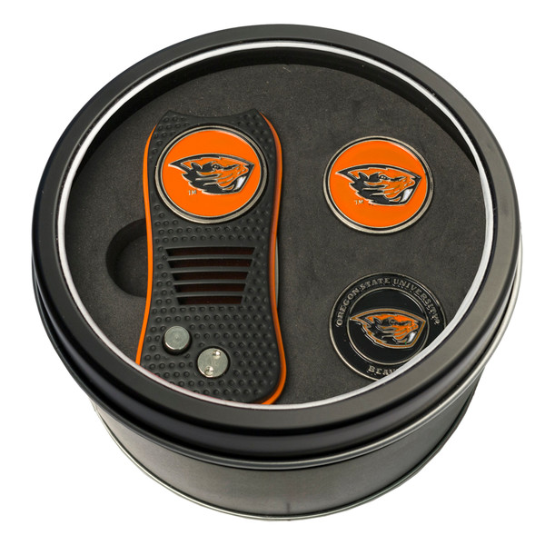 Oregon State Beavers Tin Gift Set with Switchfix Divot Tool and 2 Ball Markers