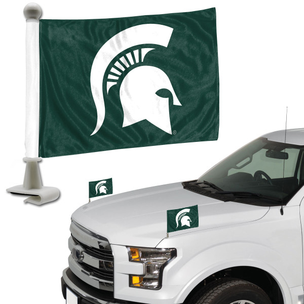 Michigan State Spartans Ambassador Flags "Spartan Helmet" Primary Logo 4 in. x 6 in. Set of 2