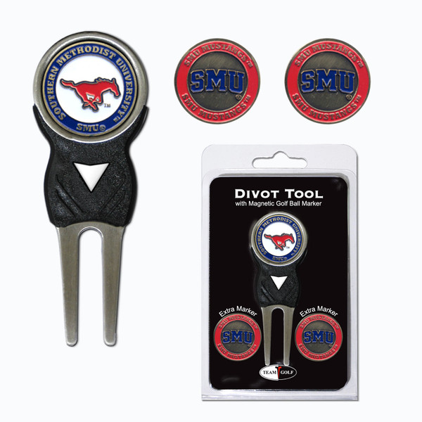 Southern Methodist Divot Tool Pack With 3 Golf Ball Markers