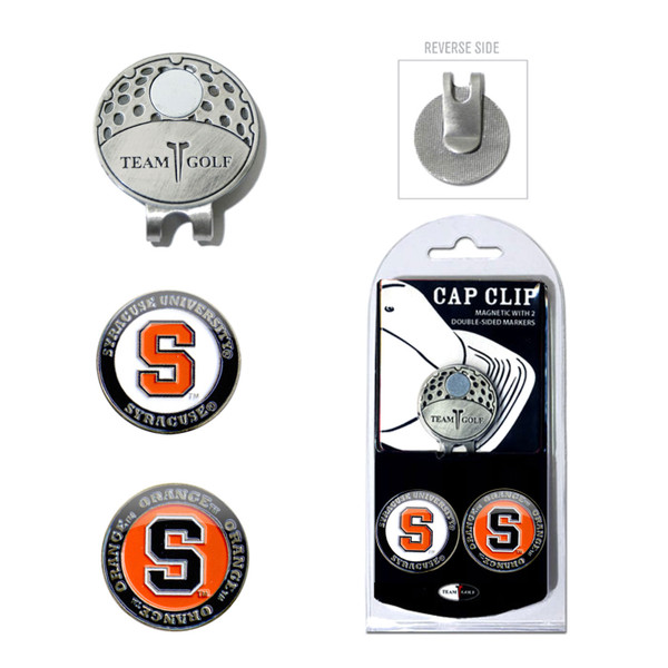 Syracuse Orange Cap Clip With 2 Golf Ball Markers