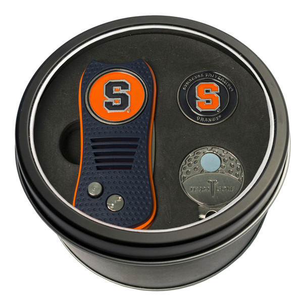 Syracuse Orange Tin Gift Set with Switchfix Divot Tool, Cap Clip, and Ball Marker