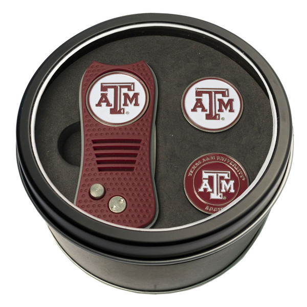 Texas A&M Aggies Tin Gift Set with Switchfix Divot Tool and 2 Ball Markers
