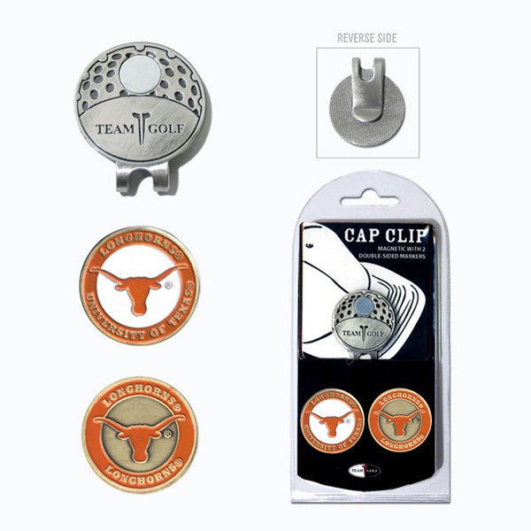 Texas Longhorns Cap Clip With 2 Golf Ball Markers