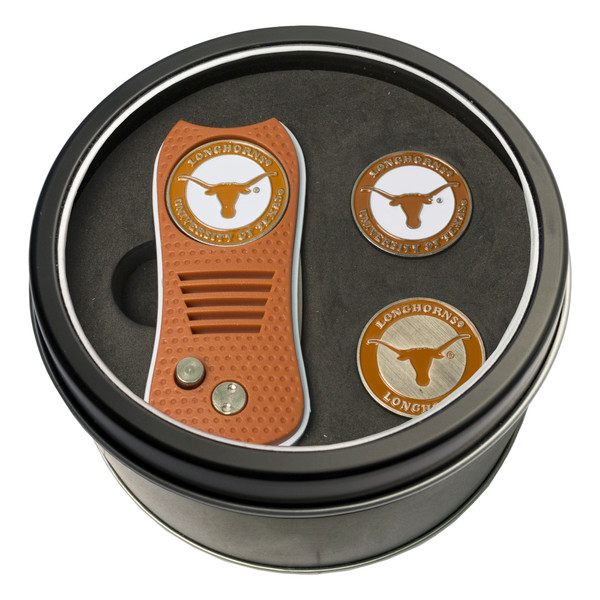 Texas Longhorns Tin Gift Set with Switchfix Divot Tool and 2 Ball Markers
