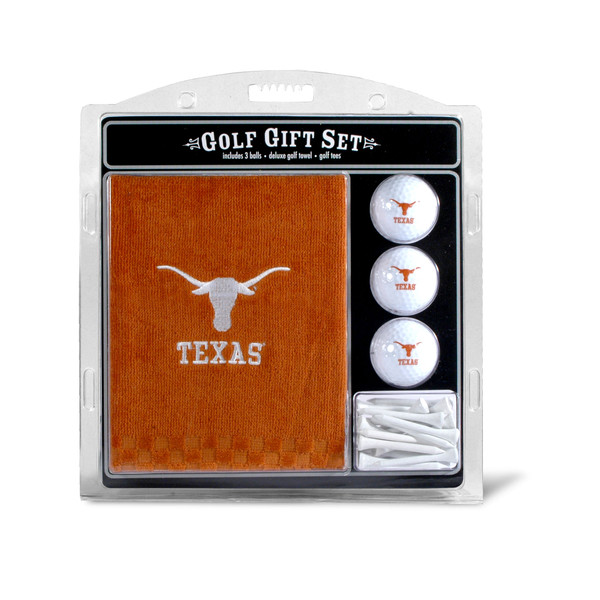 Texas Longhorns Embroidered Golf Towel, 3 Golf Ball, and Golf Tee Set