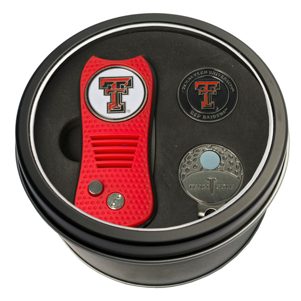 Texas Tech Red Raiders Tin Gift Set with Switchfix Divot Tool, Cap Clip, and Ball Marker