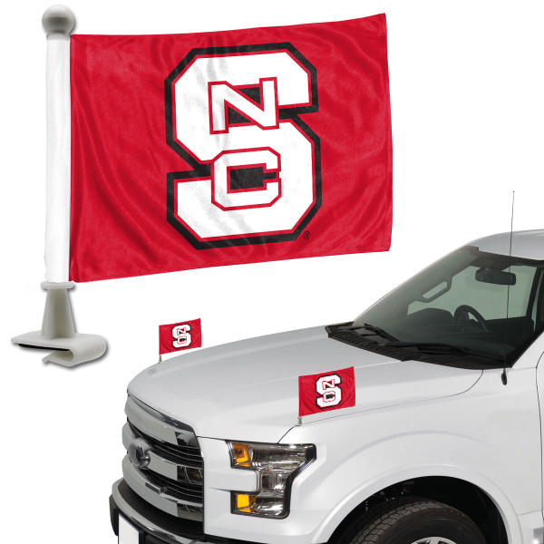North Carolina State Wolfpack Ambassador Flags "NCS" Logo 4 in. x 6 in. Set of 2