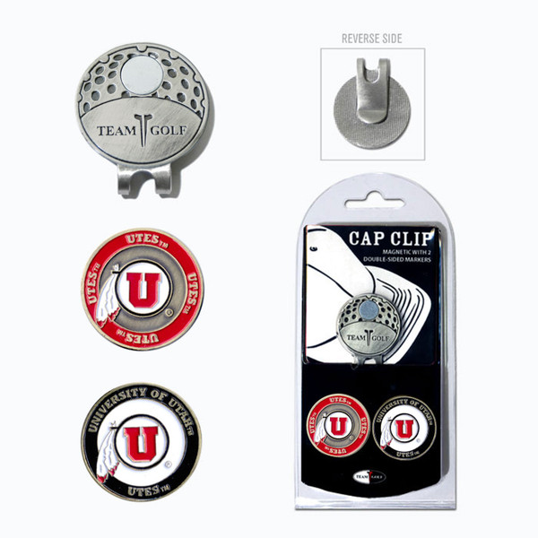 Utah Utes Cap Clip With 2 Golf Ball Markers