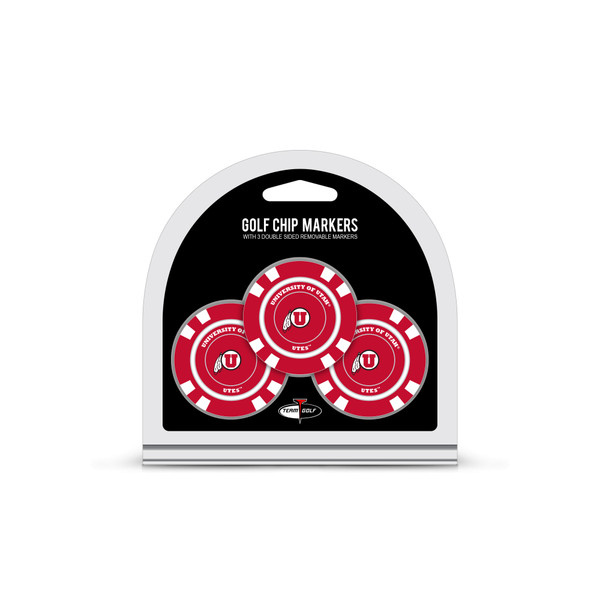 Utah Utes 3 Pack Golf Chip Ball Markers