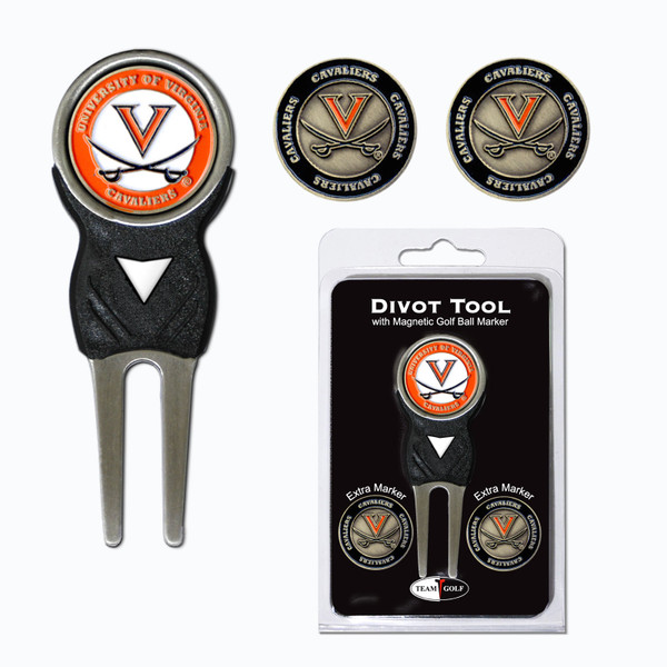 Virginia Cavaliers Divot Tool Pack With 3 Golf Ball Markers