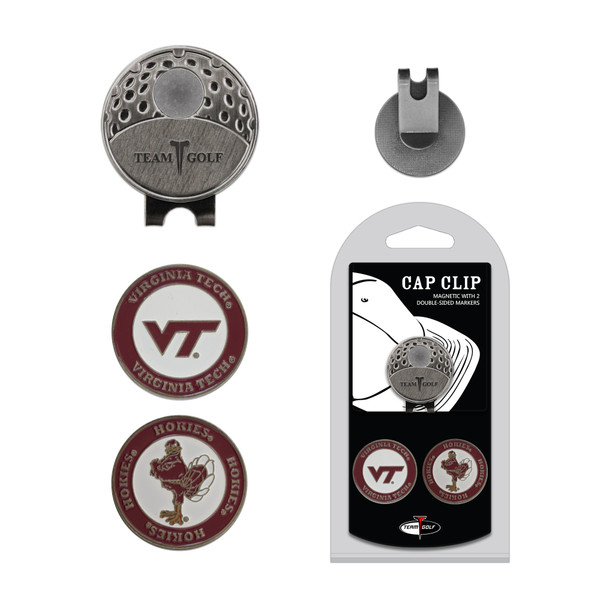 Virginia Tech Hokies Cap Clip With 2 Golf Ball Markers