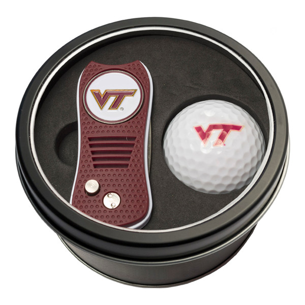 Virginia Tech Hokies Tin Gift Set with Switchfix Divot Tool and Golf Ball