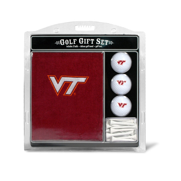 Virginia Tech Hokies Embroidered Golf Towel, 3 Golf Ball, and Golf Tee Set