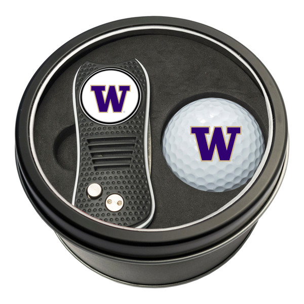 Washington Huskies Tin Gift Set with Switchfix Divot Tool and Golf Ball