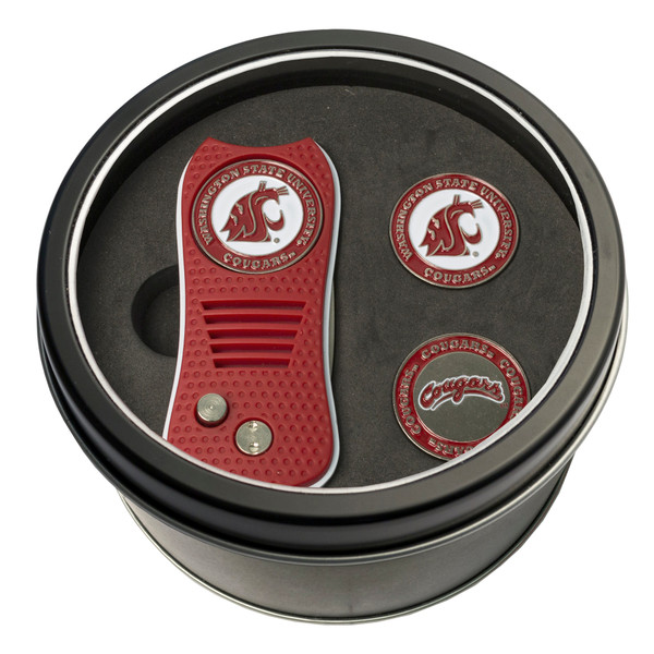 Washington State Cougars Tin Gift Set with Switchfix Divot Tool and 2 Ball Markers