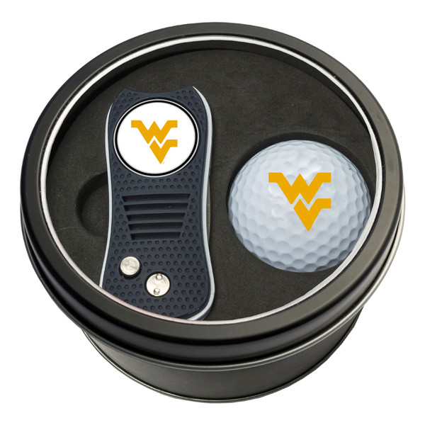 West Virginia Mountaineers Tin Gift Set with Switchfix Divot Tool and Golf Ball