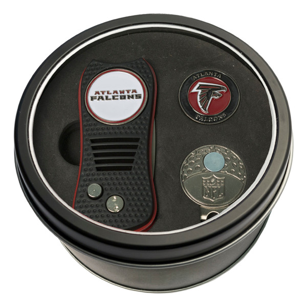 Atlanta Falcons Tin Gift Set with Switchfix Divot Tool, Cap Clip, and Ball Marker