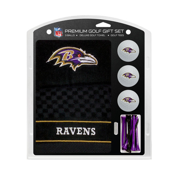 Baltimore Ravens Embroidered Golf Towel, 3 Golf Ball, and Golf Tee Set