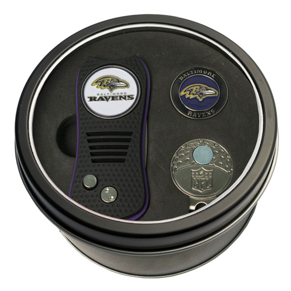 Baltimore Ravens Tin Gift Set with Switchfix Divot Tool, Cap Clip, and Ball Marker