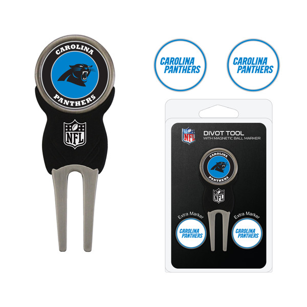 Carolina Panthers Divot Tool Pack With 3 Golf Ball Markers