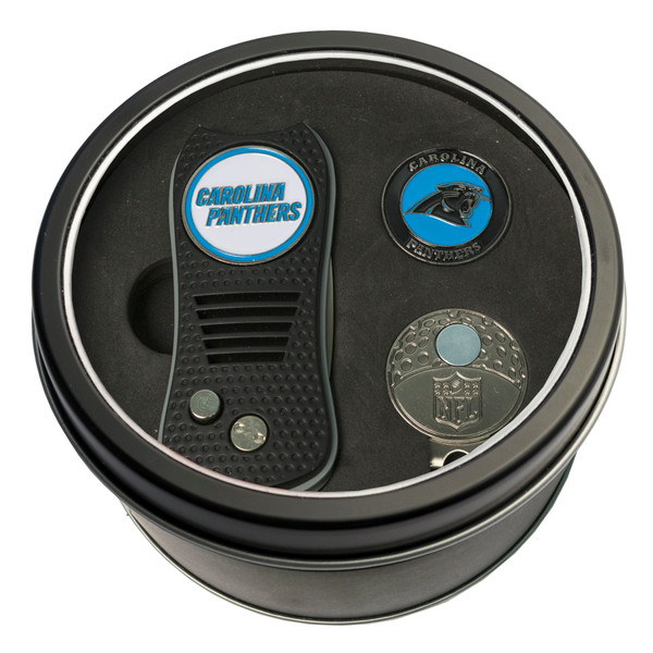 Carolina Panthers Tin Gift Set with Switchfix Divot Tool, Cap Clip, and Ball Marker