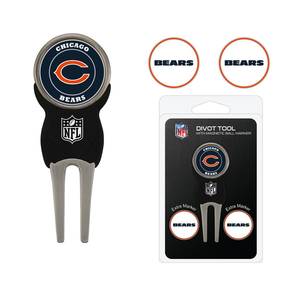 Chicago Bears Divot Tool Pack With 3 Golf Ball Markers
