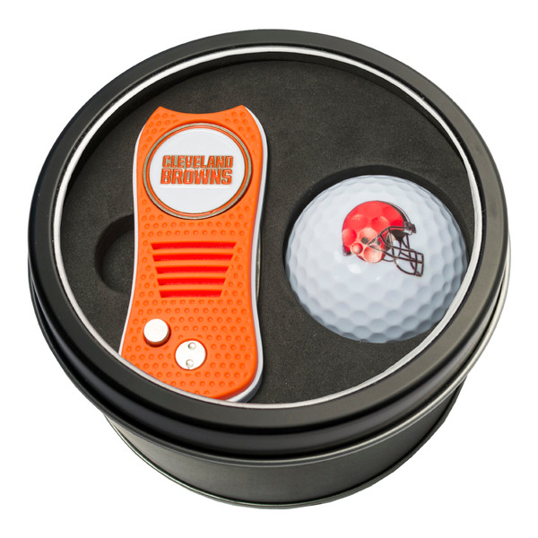 Cleveland Browns Tin Gift Set with Switchfix Divot Tool and Golf Ball