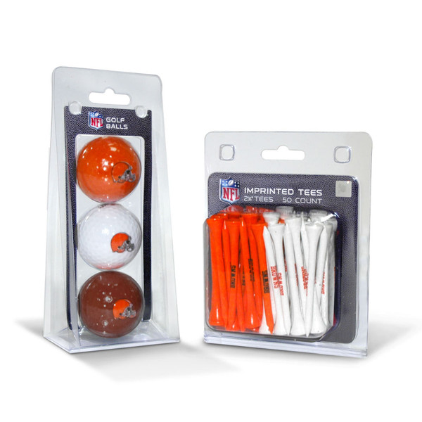 Cleveland Browns 3 Golf Balls And 50 Golf Tees