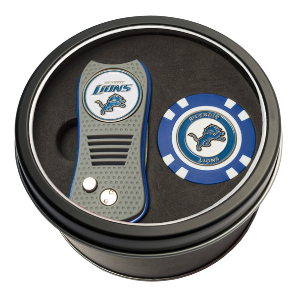Detroit Lions Tin Gift Set with Switchfix Divot Tool and Golf Chip