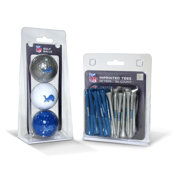 Detroit Lions 3 Golf Balls And 50 Golf Tees