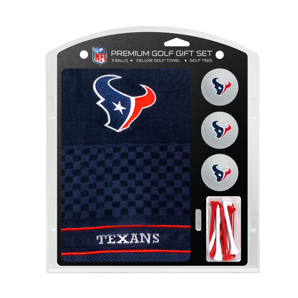 Houston Texans Embroidered Golf Towel, 3 Golf Ball, and Golf Tee Set