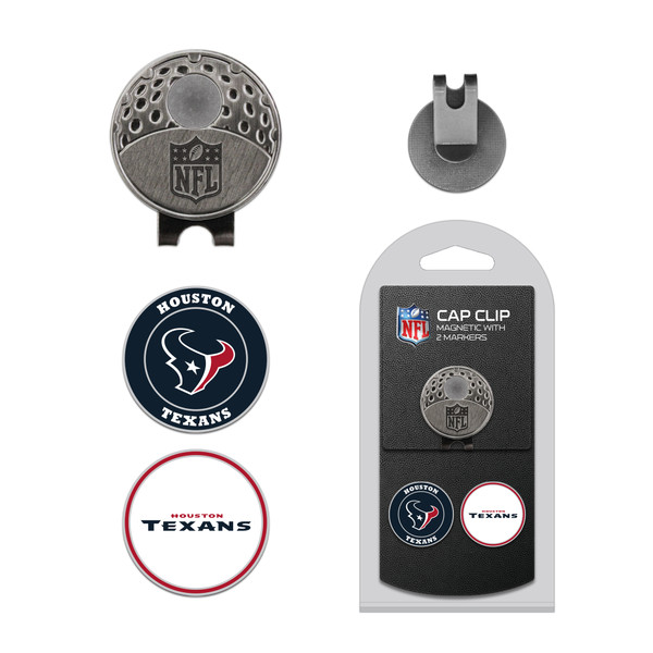 Houston Texans Cap Clip With 2 Golf Ball Markers
